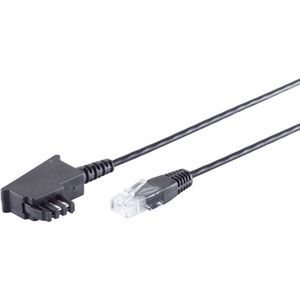TAE-F Stecker auf RJ45 Stecker, VDSL Routerkabel, schwarz, 15,0m