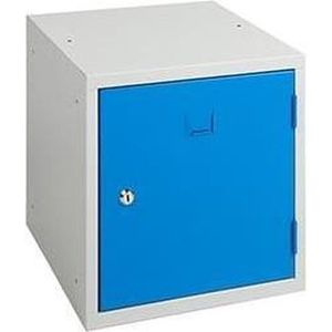 ABC Kantoormeubelen (set van 2 stuks) 1-deurs stapelbare lockerkast blauw met cilinderslot met sleutel