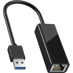 Qost - USB-A Naar Ethernet Adapter - USB-A naar Internet Poort - Ethernet Adapter - 10 / 100 Mbps - Zwart