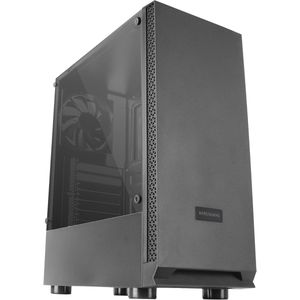 ATX Gaming PC Case met Volledig Zijvenster en Dual Chamber Design - Zwart