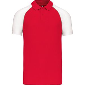 Kariban Baseballpolo K226 - Red / White - XL
