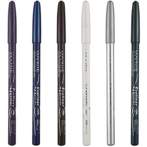 Wynie - Set Oogpotlood / Kajal / Eyeliner - Set met 6 kleuren - Paars - Blauw - Groen - Bruin - Wit - Zilver