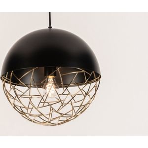 Lumidora Hanglamp 72867 - BARCELONA - E27 - Zwart - Goud - Messing (kleur) - Metaal - ⌀ 35 cm