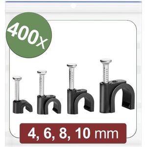 Quadrios 24CA436 Spijkerclip 24CA436 Bundel-Ø (bereik) 2 tot 10 mm Zwart 400 stuk(s)