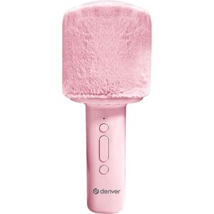 Denver Karaoke Microfoon Bluetooth – Draadloos – Speaker met Fluffy Afwerking – Karaoke Set – AUX - MicroSD – KMS30RO