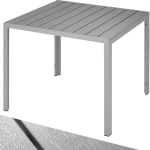 Aluminium - Tuintafel Maren - Zilver - 90x90cm - Verstelbare Poten