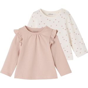 Vertbaudet - Set van 2 T-shirts - Lange Mouwen - Baby Basics