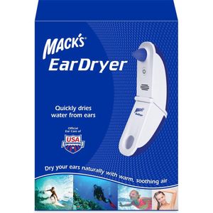 Mack's Ear Dryer, helpt bij het gemakkelijk, veilig en comfortabel drogen van het vocht uit de gehoorgang.