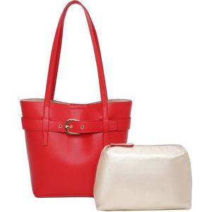 Ines Delaure - Hippe tas in tas handtas - 2 tassen voor 1 - rood