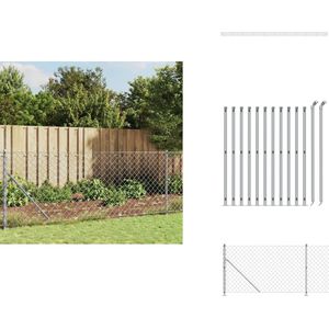 vidaXL Gaashek - Gaashekken - Draadgaashek - Hekwerk - Gaashek met flens 1,1x25 m zilverkleurig
