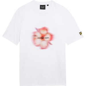 Lyle & Scott - Motion Floral Graphic - T-shirt - Wit - Katoen