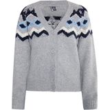 DreiMaster Maritim Gebreid vest  navy / lichtblauw / grijs / wit