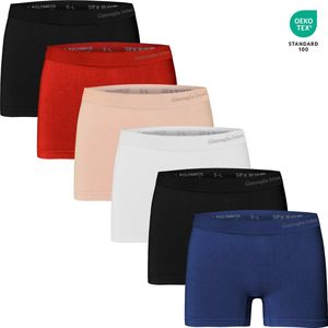 6-pack Naadloze Microfiber Boxershorts voor Dames - Middelhoge Taille - Jeukvrij - Super Elastisch - Multi Kleur - Naadloos Ondergoed - 3007-Mix S-L