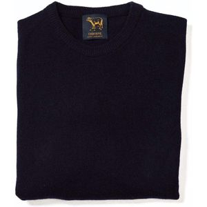 Osborne Knitwear Trui met ronde hals - Sweater heren in Lamswol - Pullover Heren - Navy - S
