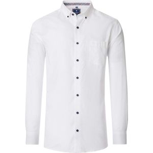 Redmond comfort fit overhemd - Oxford - wit - Strijkvriendelijk - Boordmaat: 43 - 44