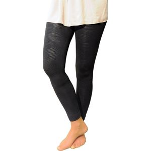 Dames thermo polar legging print- XXlarge - 5 paar zwarte leggings met dierenprint