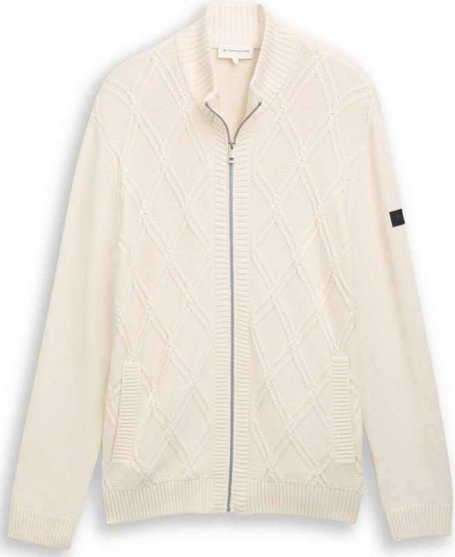 TOM TAILOR - Gebreid Vest - Natuurwit