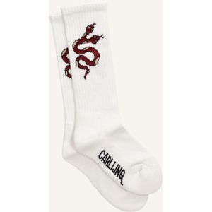 CarlijnQ Sport Socks Serpent - Sport Socks Sokken Jongens - Wit - Maat 2-4Y