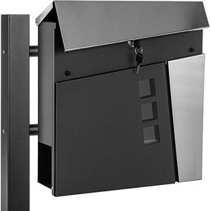 Luxe Brievenbus op Paal – Staand – Weerbestendig – RVS – Modern Design – Geschikt voor elke Woning – ‘Caïro Style’ – Antraciet