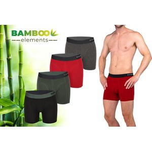 Bamboo Elements - Boxershort Heren - Bamboe - 4 Stuks - Assorted - Ondergoed Heren - Heren Ondergoed - Boxer - Bamboe Boxershorts Voor Mannen