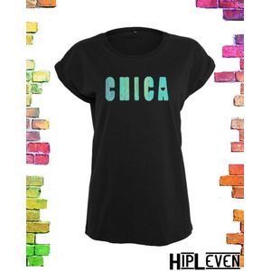 Zwart shirt met print Chica | Zwart / L (40)