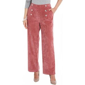 Fluwelen broek met wijde pijpen en brugeffect