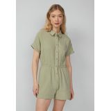 QS - Jumpsuit - Pastelgroen - Korte Lengte - Effen