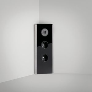 NABER MIRA - Hoekstopcontact - Zwart - 2-voudig Stopcontact - 2 USB Aansluitingen