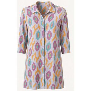 Angelle Milan Doorknoopjurk – Bonte Print – Travelstofblend