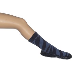 Bonnie Doon - Kinderen - Sloffen - Zebra Shoe Sock - Donker Blauw/Navy heather - 17/18