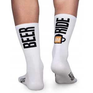 Luxa Beer Ride Fietssokken Wit - Maat S