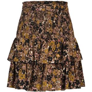 Fabienne Chapot - Rok met Gesmokte Taille en Ruches - Bruin