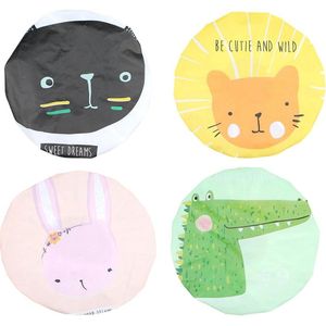 4 stuks douchemuts voor kinderen, karikatuur, elastische waterdichte douchemuts, herbruikbare douchemutsen