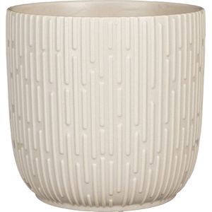 Mica Decorations Plantenpot/bloempot - keramiek - mat wit - D19/H18 cm