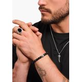 Thomas Sabo - Armband - Zwart - Zilver - Obsidiaan - Gezwarte Textuur