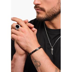 Thomas Sabo - Armband - Zwart - Zilver - Obsidiaan - Gezwarte Textuur