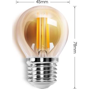 Bundelpakket | LED Filament kogel lamp 4W | E27 | Amber | Dimbaar | 2700K | 5 stuks