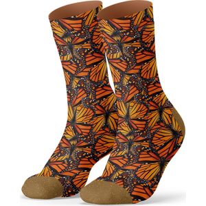 Sock My Feet - Grappige sokken dames - Maat 36-38 - Sock My Autumn Butterfly - Herfst vlinders sokken - Funny Socks - Vrolijke sokken - Leuke sokken - Fashion statement - Gekke sokken - Grappige cadeaus - Socks First.