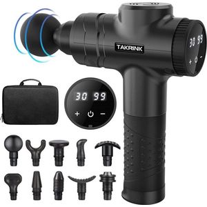 Massagepistool Massagepistool met 30 Snelheden en 10 Massagekoppen Draadloos Massagepistool 2800mAh Percussiemassageapparaat met LCD-Aanraakscherm Elektrische Handmassageapparaten