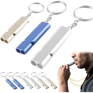 Noodfluitje overlevingsfluitje - 9 stuks, dubbele buis noodsignaalfluitje - goud Plata Azul .