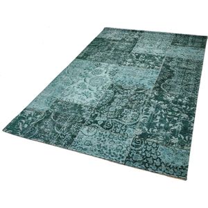 Flycarpets Patchwork Modern Vloerkleed Kleur: Turquoise - Afmeting: 120x170 cm