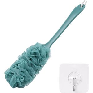 QTTVBTNA Lange Doucheborstel met Handvat – Exfoliërende Badborstel met – Voor Rug, Benen & Lichaamsverzorging - blauw