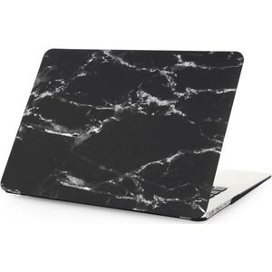 Shop4 - Geschikt voor MacBook 13 inch Air Hoes - Hardshell Cover Marmer Zwart Wit