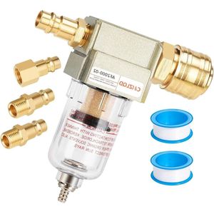Waterafscheider perslucht 1/4 inch met snelkoppelingen en teflonband