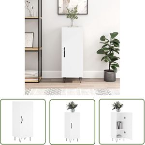 The Living Store Dressoir 34,5x34x90 cm bewerkt hout wit - Dressoir - Commode - Kast - Houten Kast - Witte Kast