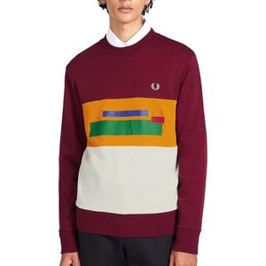 Fred Perry - Mixed Graphic Sweatshirt - Truien - L - Rood
