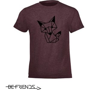 Be Friends T-Shirt - Vos - Kinderen - Bordeaux - Maat 2 jaar