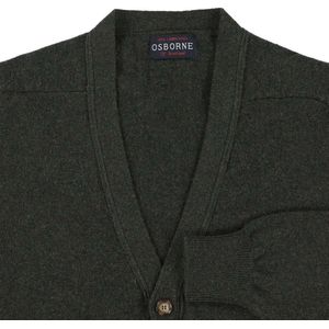 Osborne Knitwear Cardigan met knopen - Lamswol - Seaweed - S