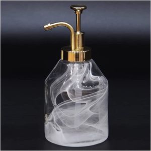 Keuken Badkamer Aanrecht Glas Zeepdispenser Gouden Pomp Hervulbare Afwasmiddel Handzeeplotion Elegante stijl voor thuiskantoor Luxe hotel