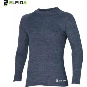 Elfida - Thermoshirt Heren - Thermokleding met Lange Mouwen - Thermo Shirt Antraciet - Thermo Ondergoed Heren - Maat M